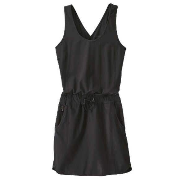 Patagonia Women's Fleetwith Mini Dress Black Lightweight Drawstring Waist Sz XS - Picture 1 of 14